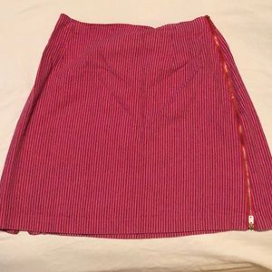 Pink striped mini skirt